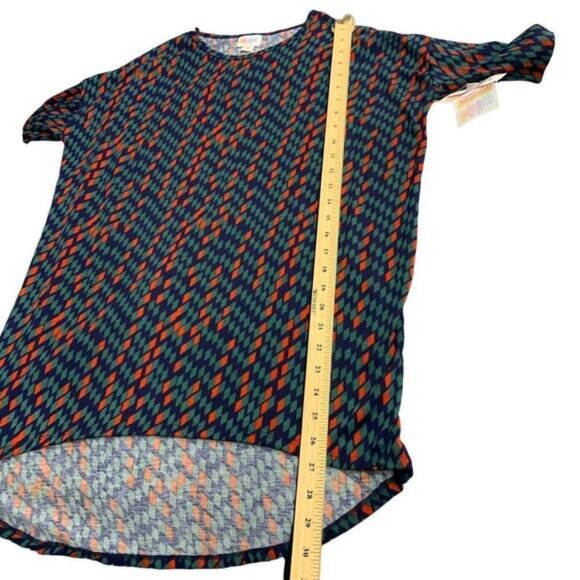 NWT LuLaRoe Irma Tunic Shirt Top Size S Multicolor Geometric Square Pattern - Picture 7 of 7